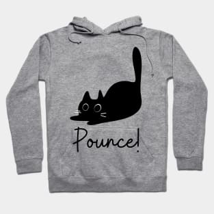 Playful Black Kitty Pounce Hoodie